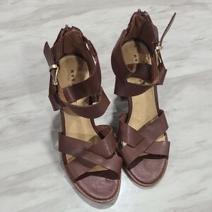 Metaphor Dark Brown Strappy Heels